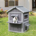 Large Cat House Wooden Cage Waterproof Roof Flaps
